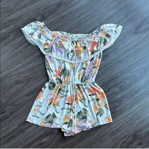 Derek Heart Floral Fringe Romper